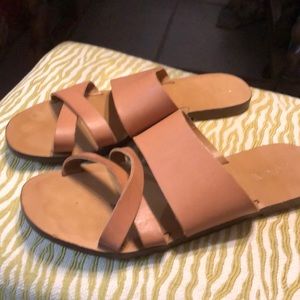 Flat leather j crew sandals